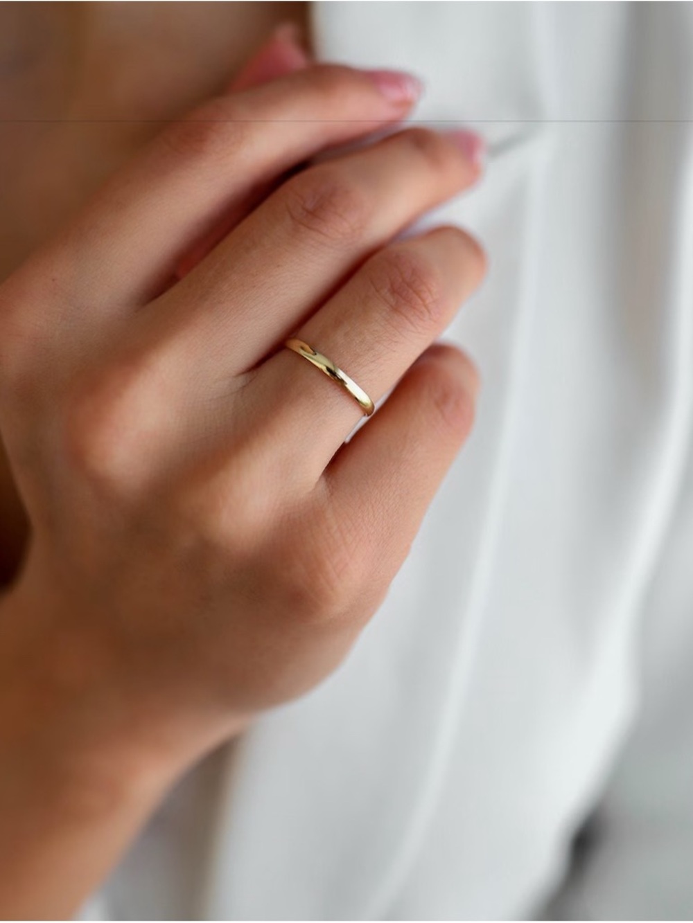14K Solid Yellow Gold 2mm Plain Wedding Band Ring